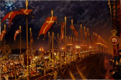 London Bridge on the Night of the Marriage of the Prince and Princess of Wales, 1863 by William Holman Hunt