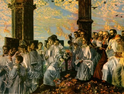 May Morning on Magdalen Tower, 1888-1890, 1942 by William Holman Hunt