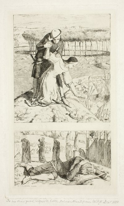My Beautiful Lady (top); Of My Lady in Death (bottom), frontispiece to The Germ, No. 1 by William Holman Hunt