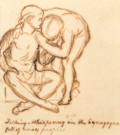 Talking-Whispering in the Synagogue Full of Noisy People by William Holman Hunt