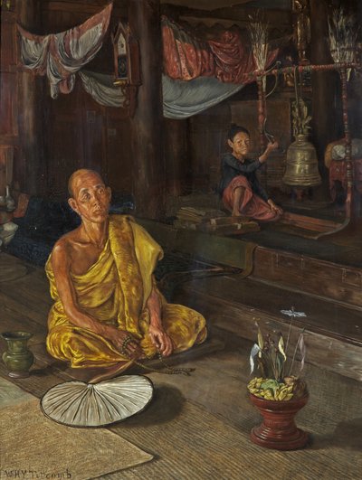 A Burmese Priest - The Call to Prayer by William Holt Yates Titcomb