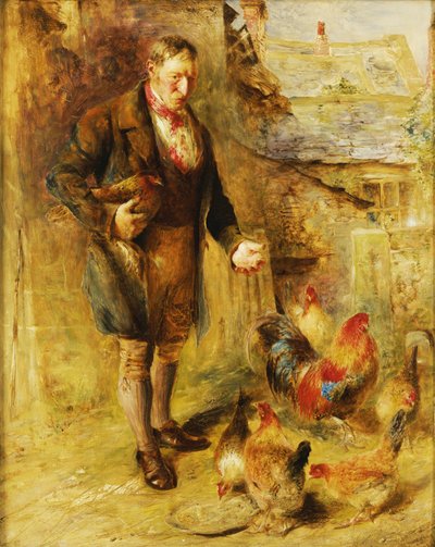 Self Portrait, aged 38, with Chickens by William Huggins