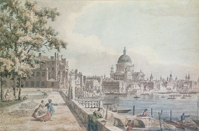 A copy of part of a drawing by Canaletto, of St. Paul