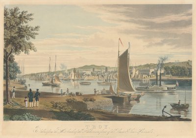 Troy: Taken from the West Bank of the Hudson in front of the United States Arsenal by William James Bennett