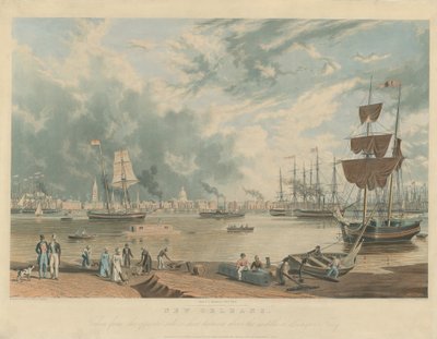 New Orleans: Taken from the Opposite Side, a Short Distance above the Middle or Picayune Ferry by William James Bennett after Antoine Mondelli