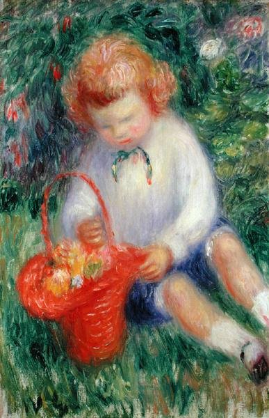 Lenna with a Basket of Flowers by William James Glackens