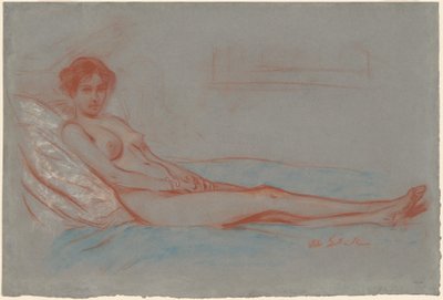 Reclining Female Nude by William James Glackens