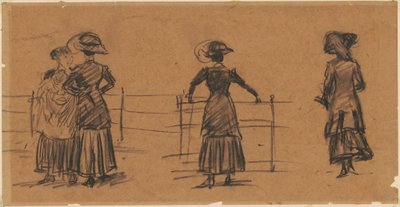 Studies of Women by the Park Railing by William James Glackens
