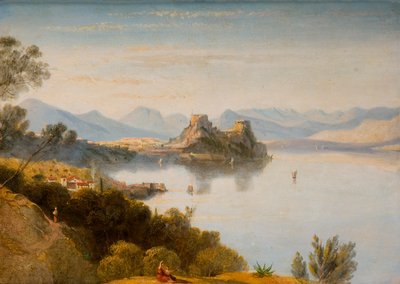 Albanian Mountains with Corfu in Distance by William James Linton