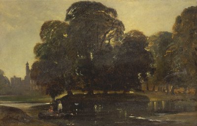 A View of Eton and the Fellows Eyot by William James Muller