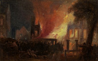 Bristol Riots: The Burning of Queen Square: the Custom House by William James Muller