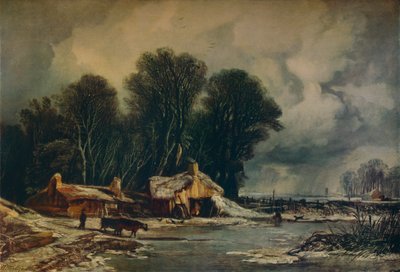 Landscape with Old Cottages: Winter by William James Muller