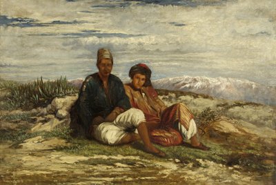 Two Arab Figures Seated by William James Muller