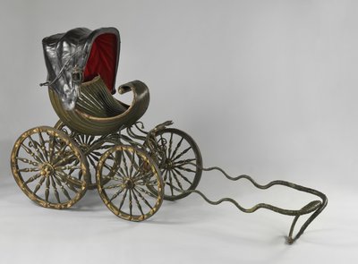 A painted and gilded baby carriage by William Kent