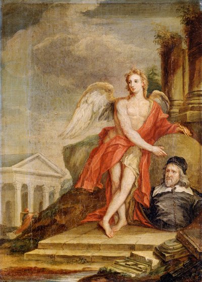 The Genius of Architecture Holding a Portrait of Inigo Jones, 18th century by William Kent