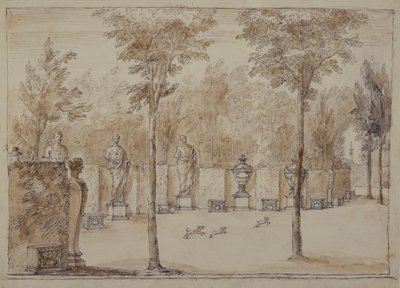 View into the Exedra at Chiswick by William Kent