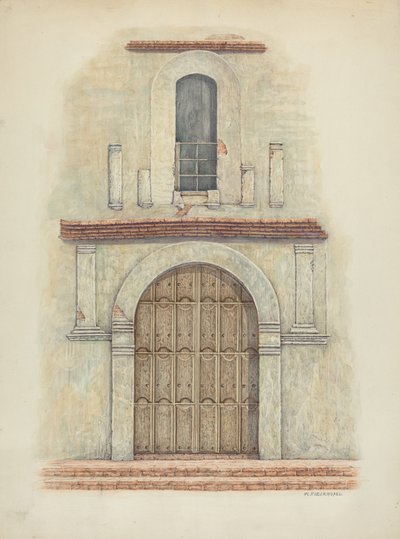 Arched Doorway Mission San Diego by William Kieckhofel