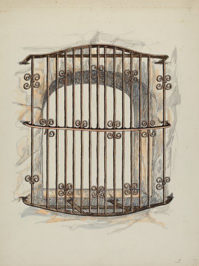 Iron Grille at Window (Restoration) by William Kieckhofel