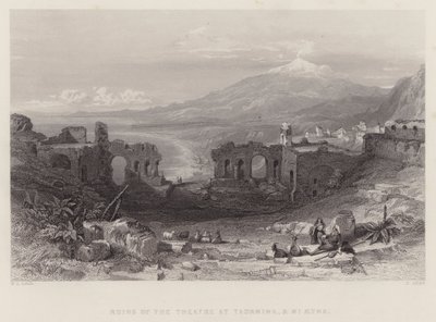 Ruins of the Theatre at Taormina, and Mount Aetna by William Leighton Leitch