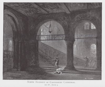 North transept of Canterbury Cathedral by William Lewis (after) Telbin
