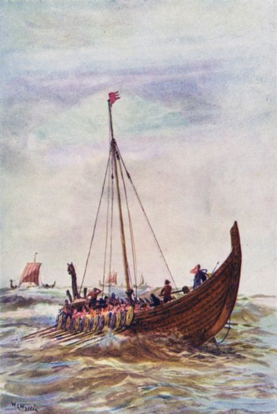 Warship of the time of King Alfred by William Lionel (after) Wyllie