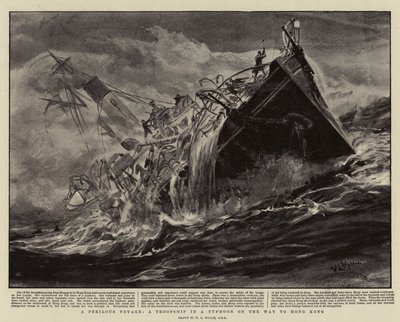 A Perilous Voyage, A Troopship in a Typhoon on the Way to Hong Kong by William Lionel Wyllie
