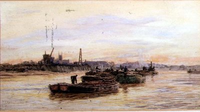 Barges at Sunset by William Lionel Wyllie