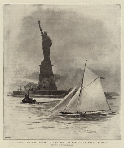 From the Old World to the New, entering New York Harbour by William Lionel Wyllie