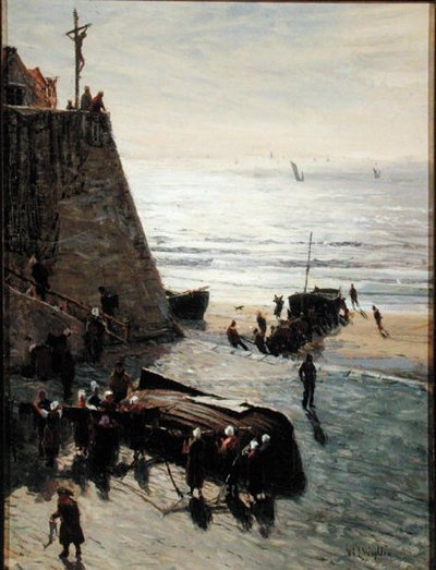 Hauling up the Fishing Boat by William Lionel Wyllie
