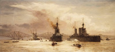The First Battle Squadron Leaving the Forth for the Battle of Jutland by William Lionel Wyllie