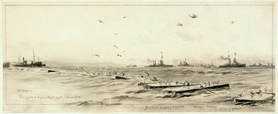 The German High Seas Fleet Caged in Scapa by William Lionel Wyllie