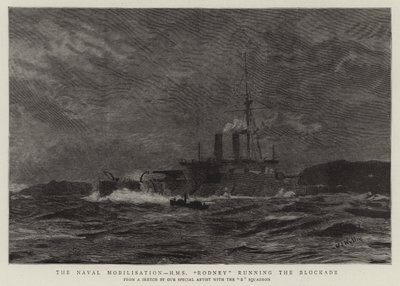The Naval Mobilisation, H M S Rodney running the Blockade by William Lionel Wyllie