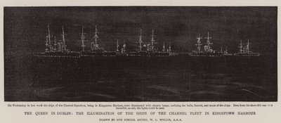 The Queen in Dublin, the Illumination of the Ships of the Channel Fleet in Kingstown Harbour by William Lionel Wyllie