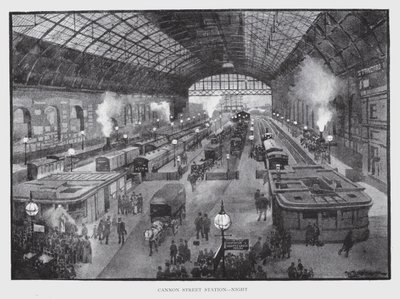 Cannon Street Station, Night by William Luker