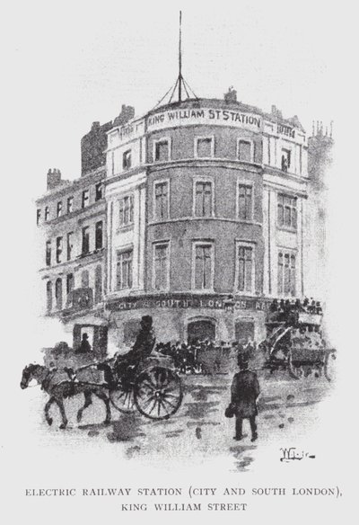 Electric Railway Station, City and South London, King William Street by William Luker