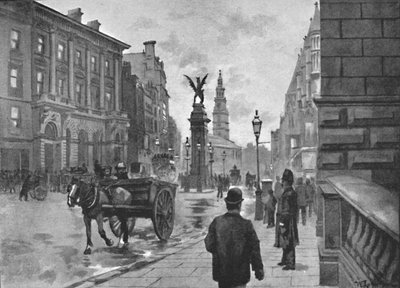 Fleet Street, Showing Temple Bar Memorial and Childs Bank by William Luker