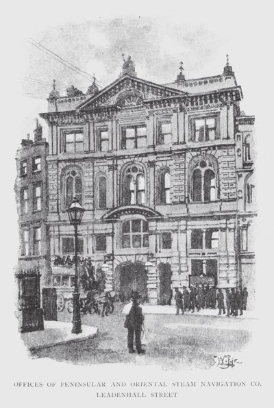 Offices of Peninsular and Oriental Steam Navigation Co, Leadenhall Street by William Luker