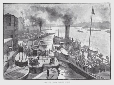 Shipping, from London Bridge by William Luker