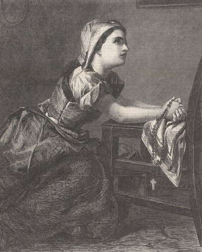 The Prayer, from Illustrated London News, March 2, 1867 by William Luson Thomas