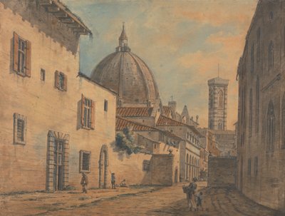 A Street in Florence with the Duomo and Campanile in the Background by William Marlow