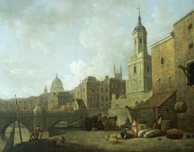 North end of London Bridge and St Magnus the Martyr by William Marlow
