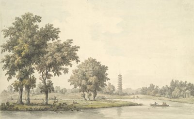 View of the Lake and the Island from the Lawn at Kew, 1763 by William Marlow