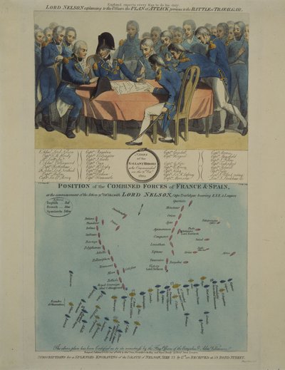 Nelson explains the Trafalgar battle plan by William Marshall (after) Craig