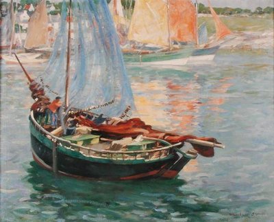 Concarneau, Drying the Nets by William Marshall Brown