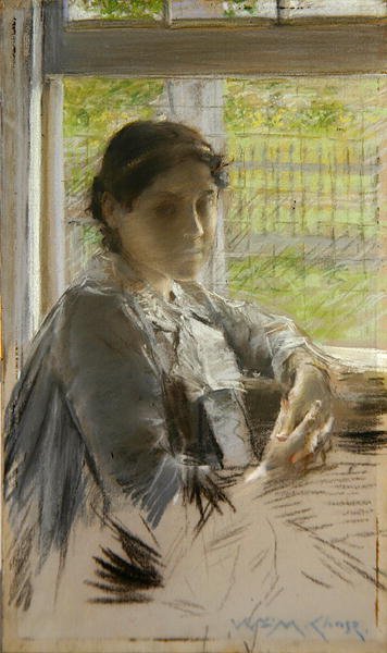 At the Window, c.1890 by William Merritt Chase