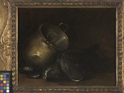 Still Life - Brass Kettle and Catfish by William Merritt Chase