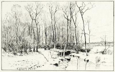 Untitled, winter landscape by William Merritt Chase
