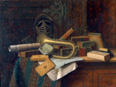 Still Life with Bust of Dante by William Michael Harnett