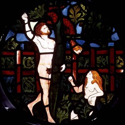 Adam and Eve Picking Fruit (detail) by William Morris