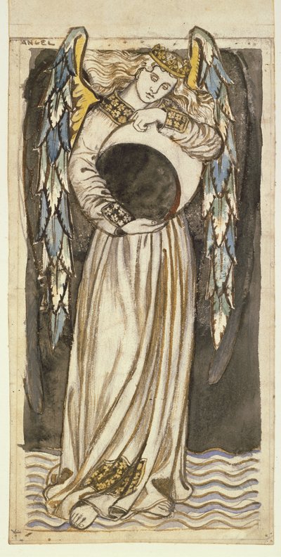 An Angel Holding a Waning Moon by William Morris